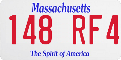MA license plate 148RF4