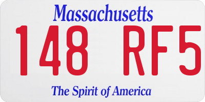 MA license plate 148RF5