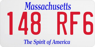 MA license plate 148RF6