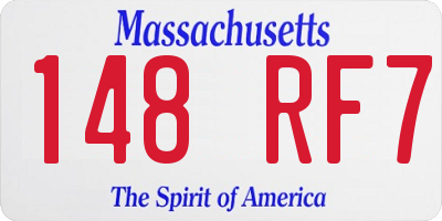 MA license plate 148RF7