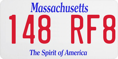 MA license plate 148RF8