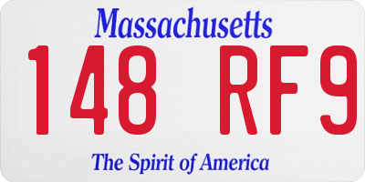 MA license plate 148RF9