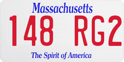 MA license plate 148RG2
