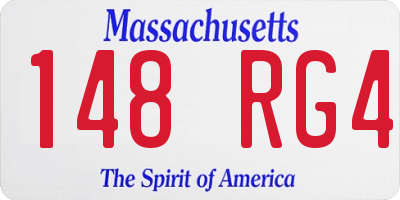 MA license plate 148RG4