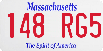 MA license plate 148RG5