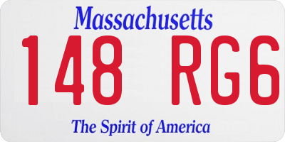 MA license plate 148RG6