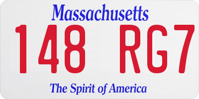 MA license plate 148RG7
