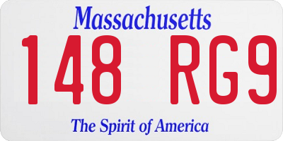 MA license plate 148RG9