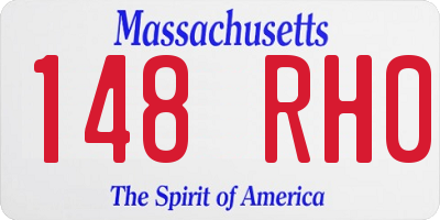 MA license plate 148RH0