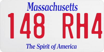 MA license plate 148RH4