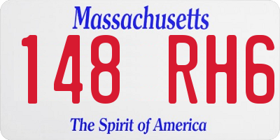 MA license plate 148RH6