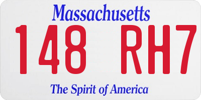 MA license plate 148RH7