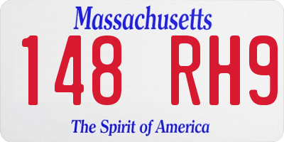 MA license plate 148RH9