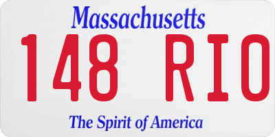 MA license plate 148RI0