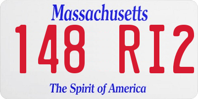 MA license plate 148RI2