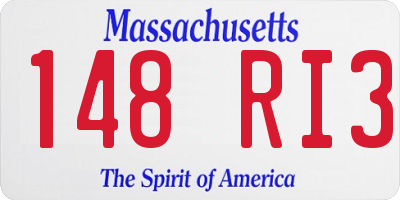 MA license plate 148RI3