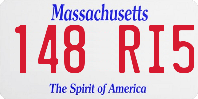 MA license plate 148RI5