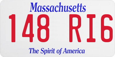 MA license plate 148RI6
