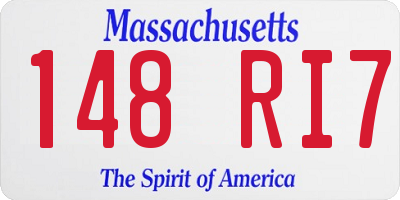 MA license plate 148RI7