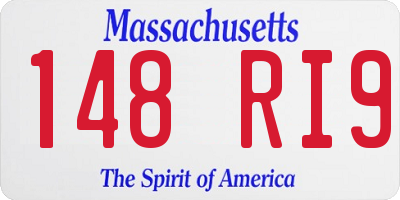 MA license plate 148RI9