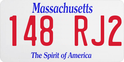 MA license plate 148RJ2