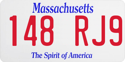 MA license plate 148RJ9