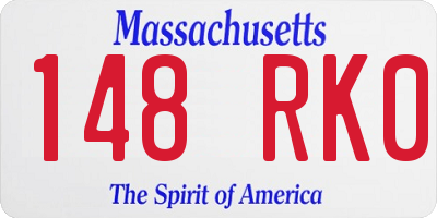 MA license plate 148RK0