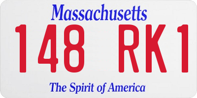 MA license plate 148RK1
