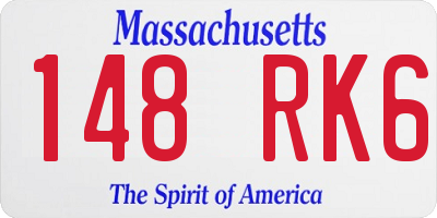 MA license plate 148RK6