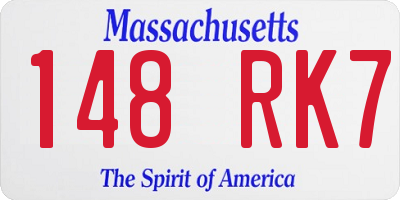 MA license plate 148RK7