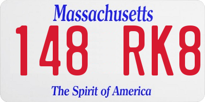 MA license plate 148RK8
