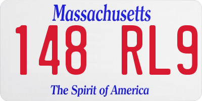 MA license plate 148RL9