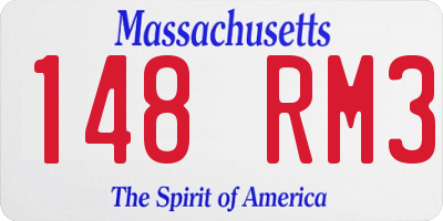 MA license plate 148RM3