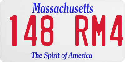 MA license plate 148RM4