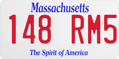 MA license plate 148RM5