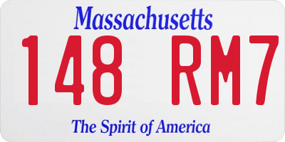 MA license plate 148RM7