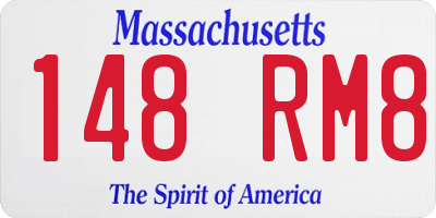 MA license plate 148RM8