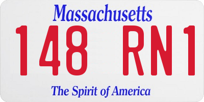 MA license plate 148RN1