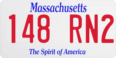 MA license plate 148RN2