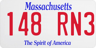 MA license plate 148RN3