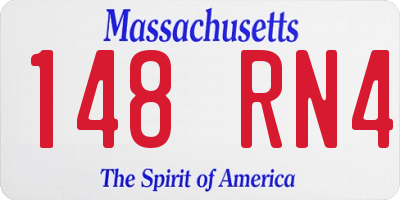 MA license plate 148RN4