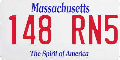 MA license plate 148RN5