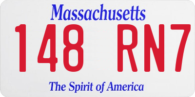 MA license plate 148RN7