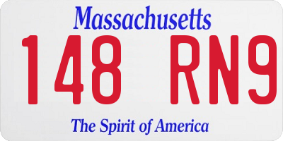 MA license plate 148RN9