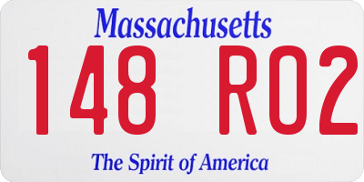 MA license plate 148RO2