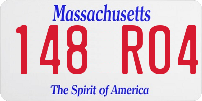 MA license plate 148RO4