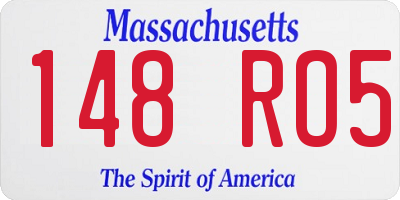 MA license plate 148RO5