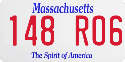 MA license plate 148RO6