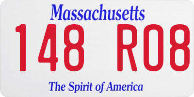MA license plate 148RO8
