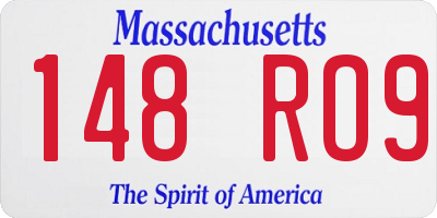 MA license plate 148RO9
